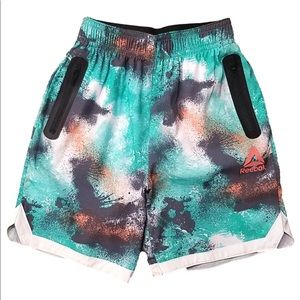 Reebok Boys Shorts size Small 6/7 ,XS 4/5 aqua elastic waist Athletic Basketball